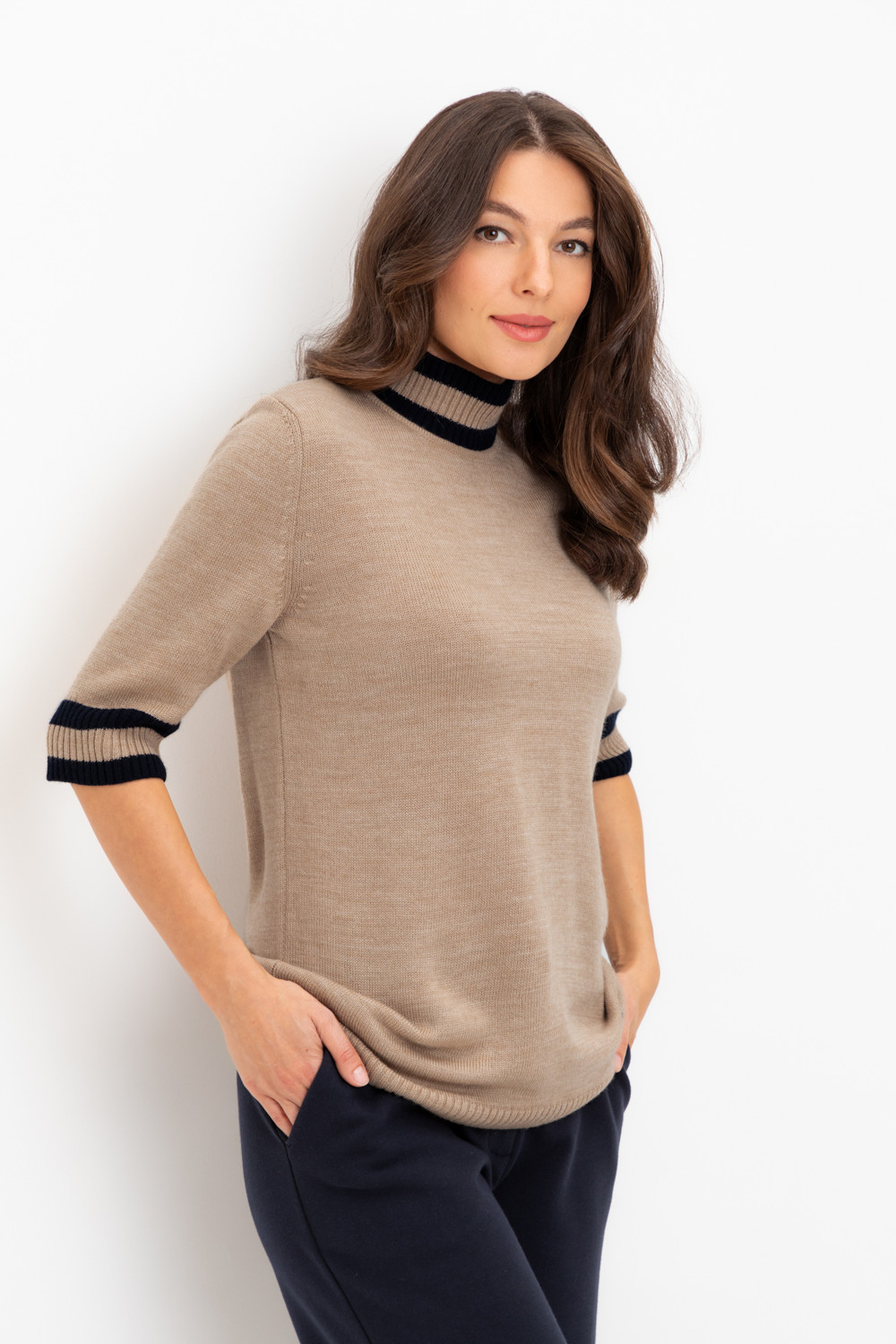 Джемперы женские для мам, артикул: ЕВ 30045/24ш, цвет: бежевый