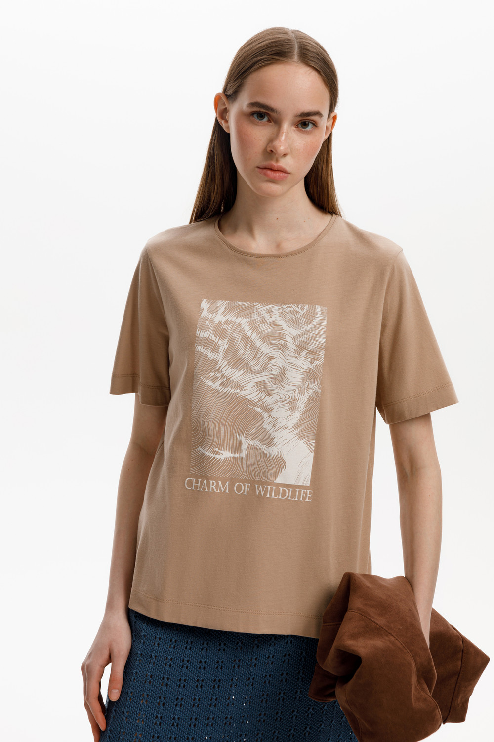 Футболки женские для мам, артикул: ЕВТ 3289, цвет: бежевый