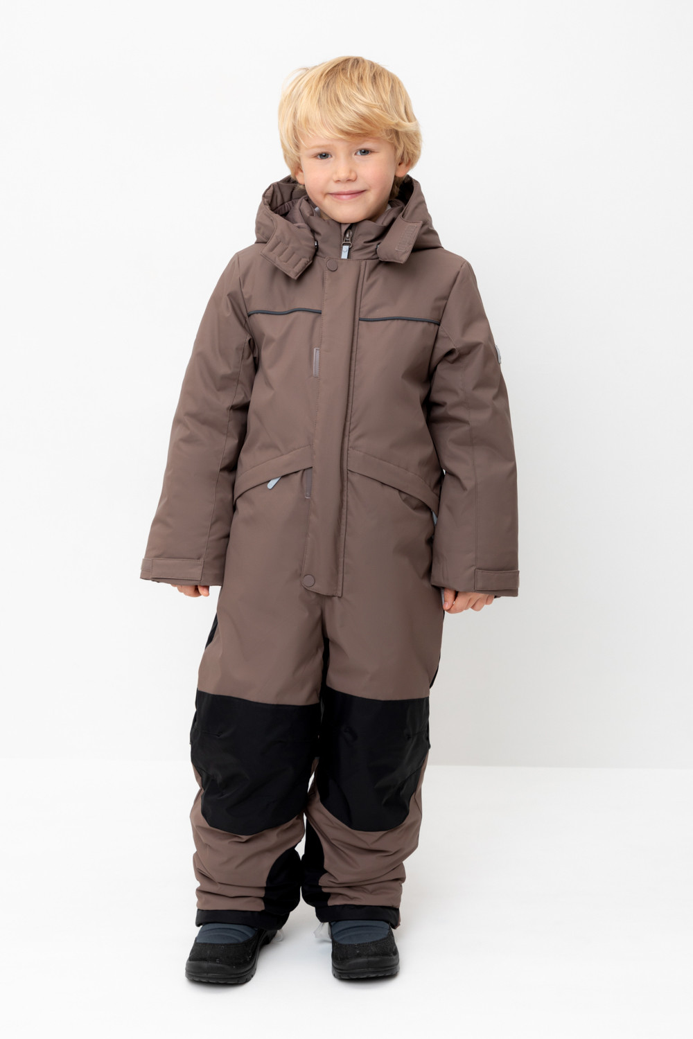 Комбинезоны утепленные для мальчика, артикул: ВК 60101/5 ГР (122-158), цвет: кофейный