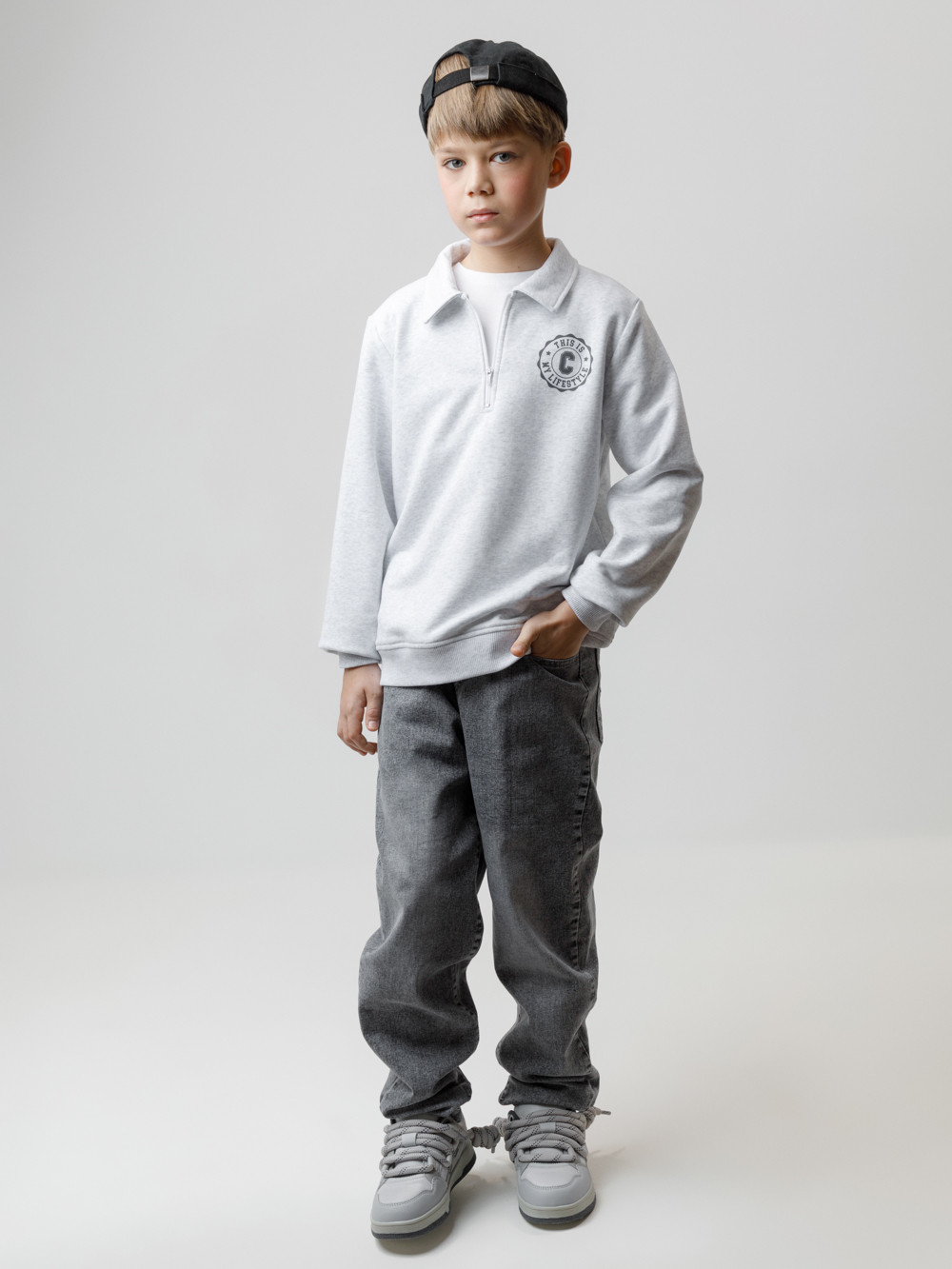 Свитшоты для мальчика, артикул: КР 302798, цвет: светло-серый5