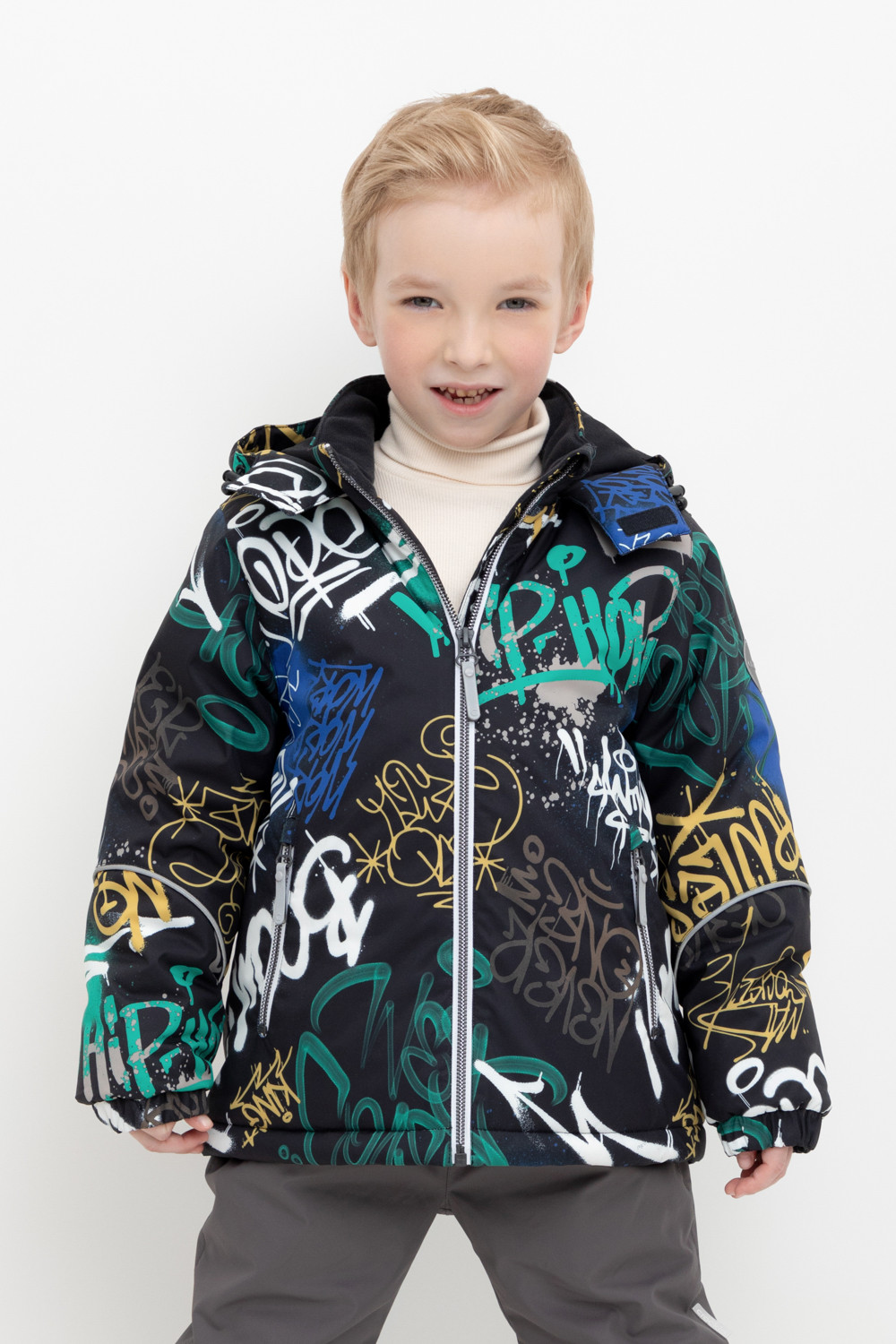 Куртки для мальчика, артикул: ВК 36089/н/4 ГР ( 92-122), цвет: черный3