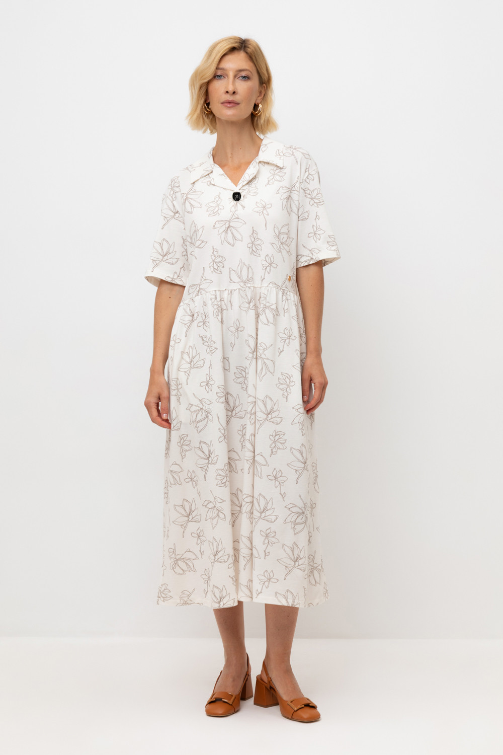 Платья женские для мам, артикул: ЕВТ 5071, цвет: бежевый