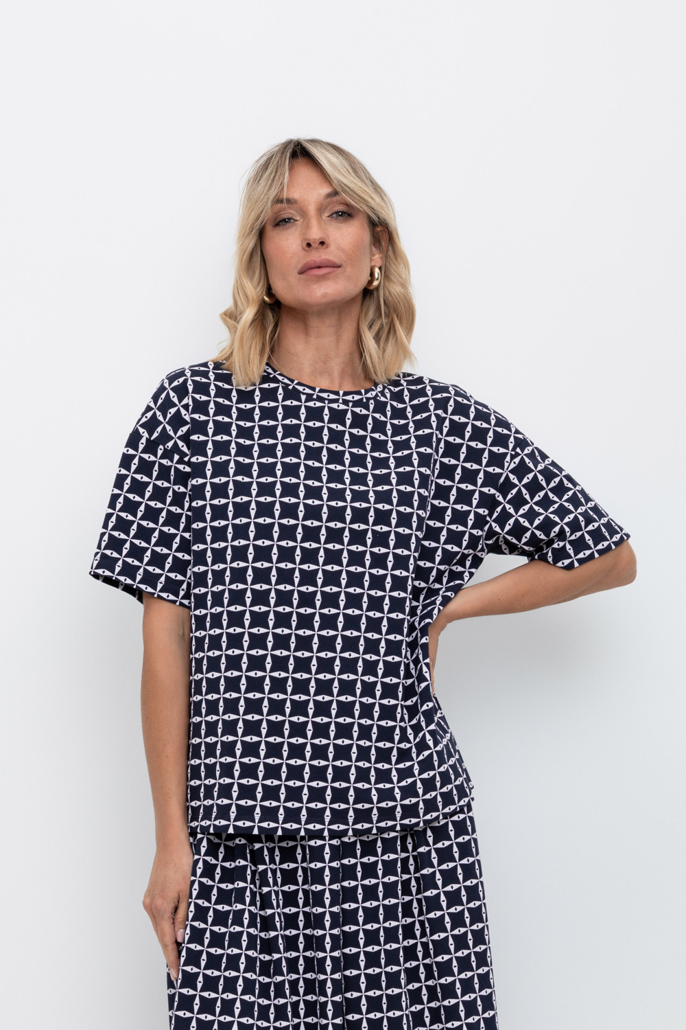 Футболки женские для мам, артикул: ЕВТ 3197, цвет: темно-синий