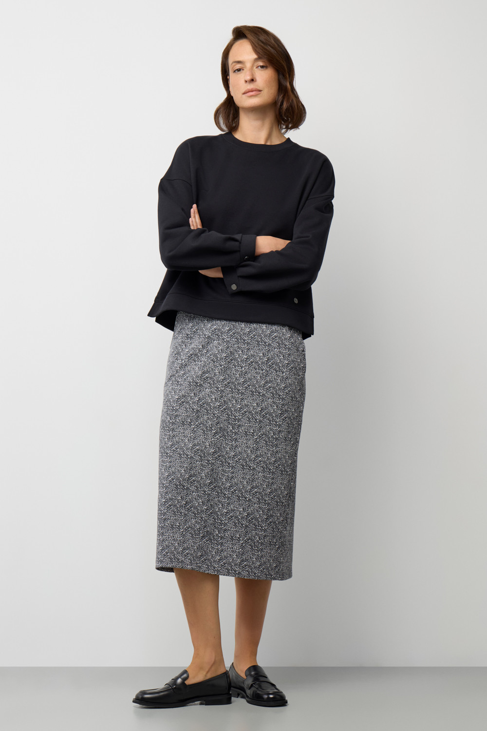 Юбки женские для мам, артикул: ЕВТ 7033, цвет: темно-серый