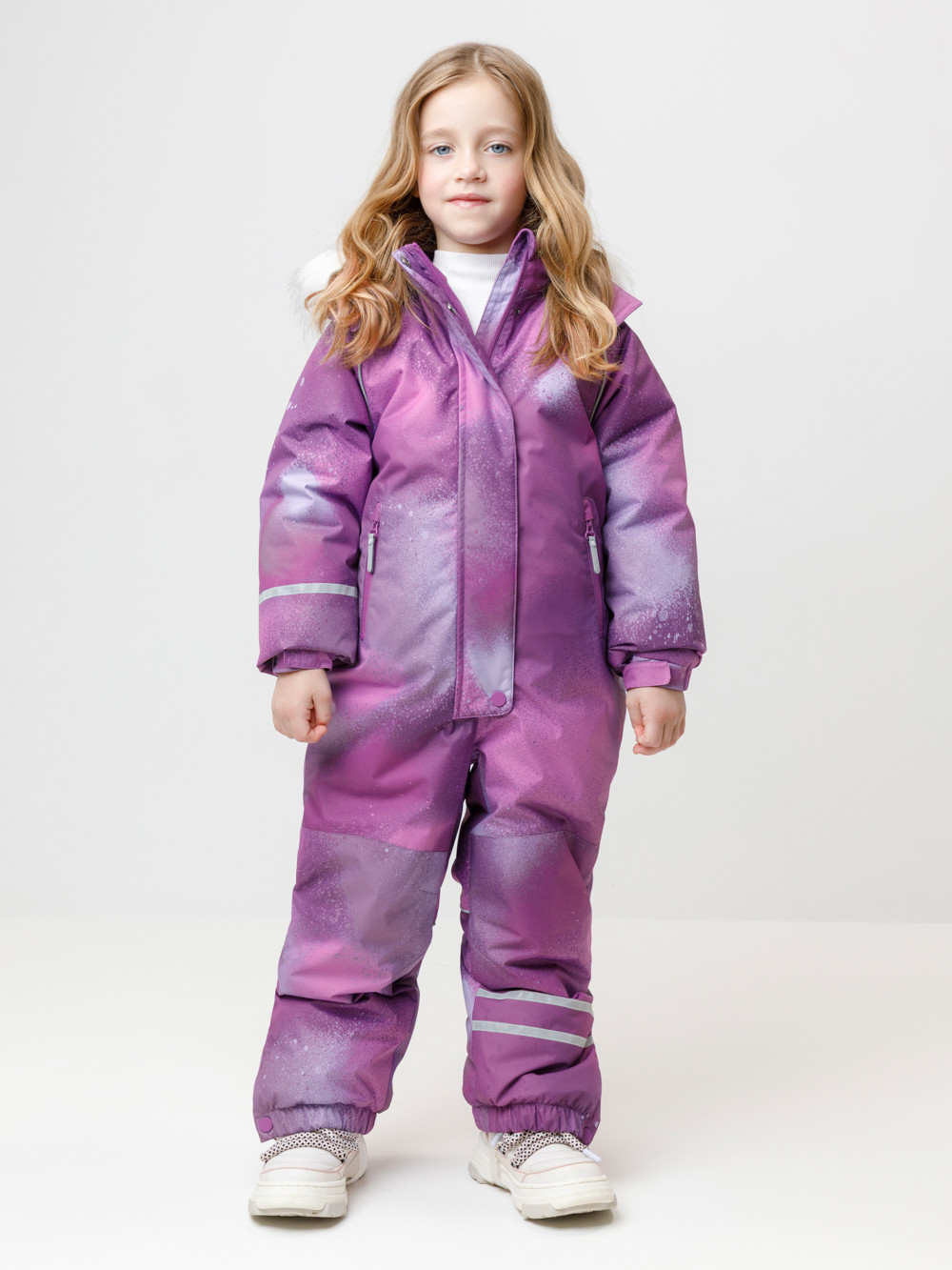 Комбинезоны утепленные для девочки, артикул: ВК 60098/н/9 ГР, цвет: фиолетовый