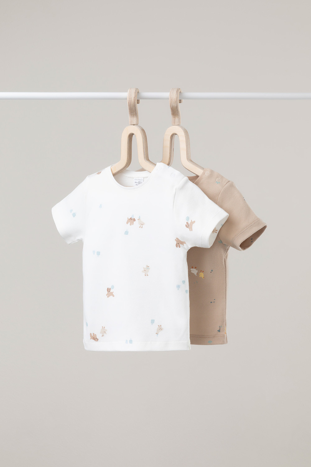 Футболка для новорожденных, артикул: К 301156-2уп, цвет: бежевый