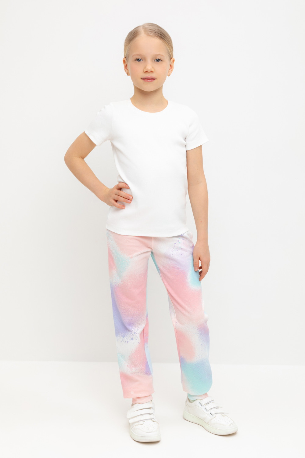 Брюки для девочки, артикул: КР 400536-1, цвет: мульти