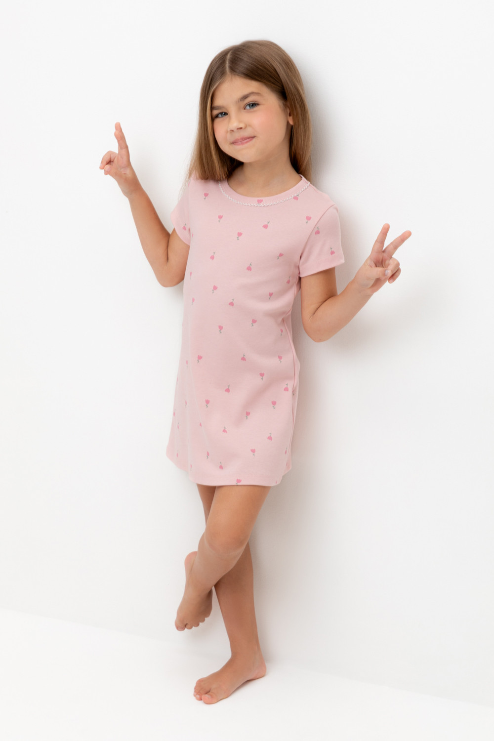 Ночная сорочка для девочки, артикул: К 1156, цвет: розовый