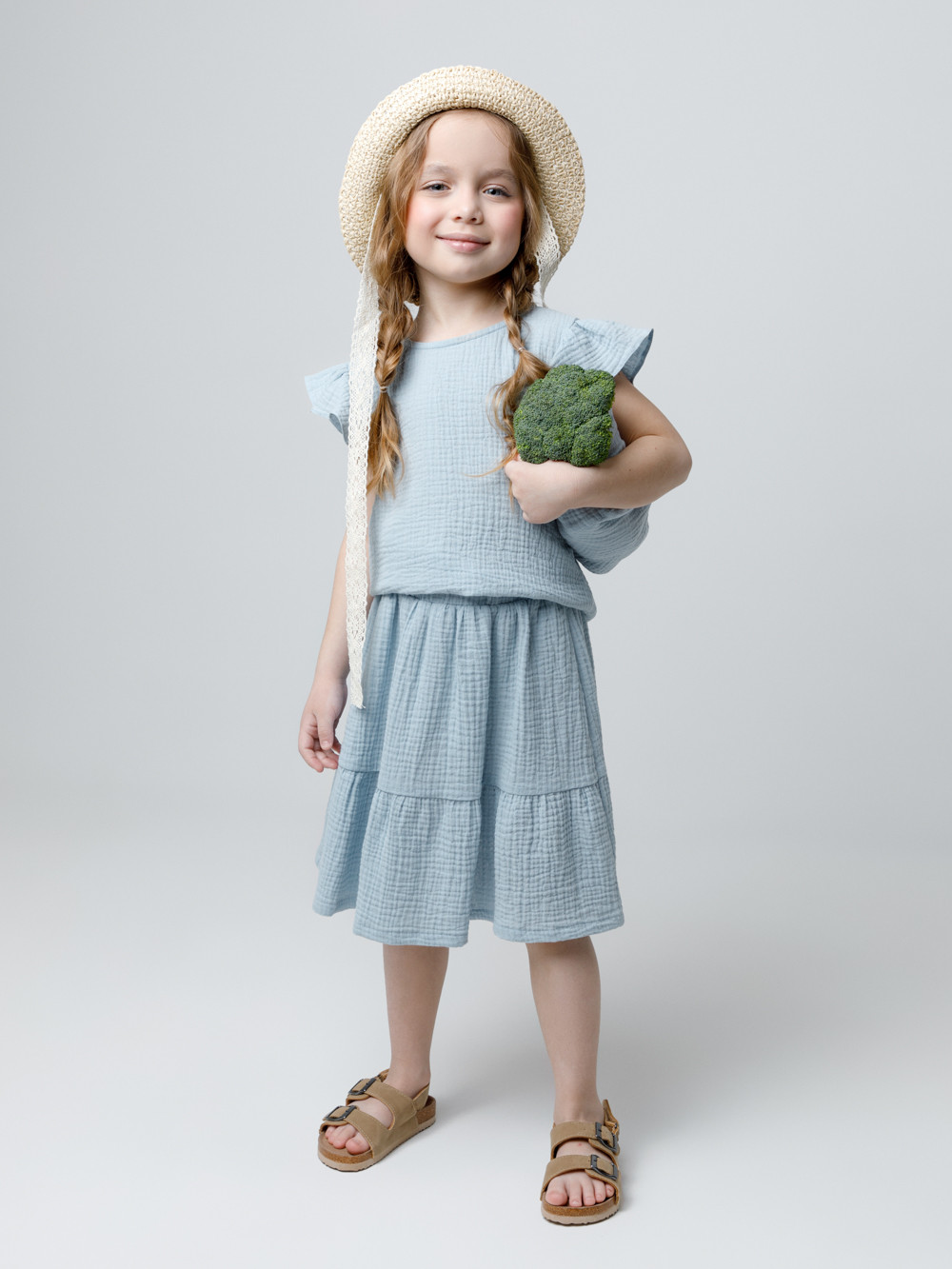 Юбка для девочки, артикул: ТК 70046, цвет: голубой