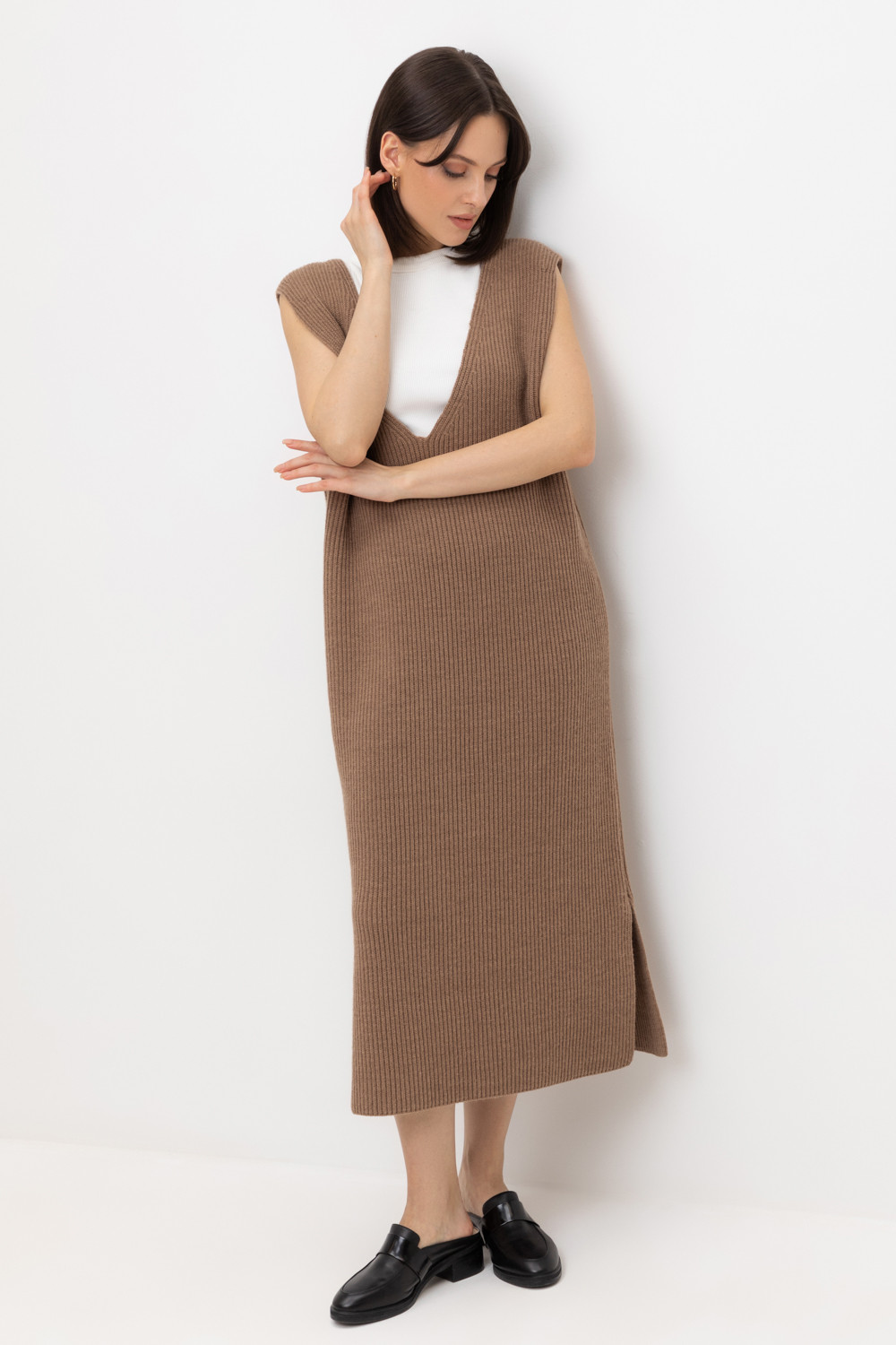 Платья женские для мам, артикул: ЕВ 524/ш, цвет: коричневый