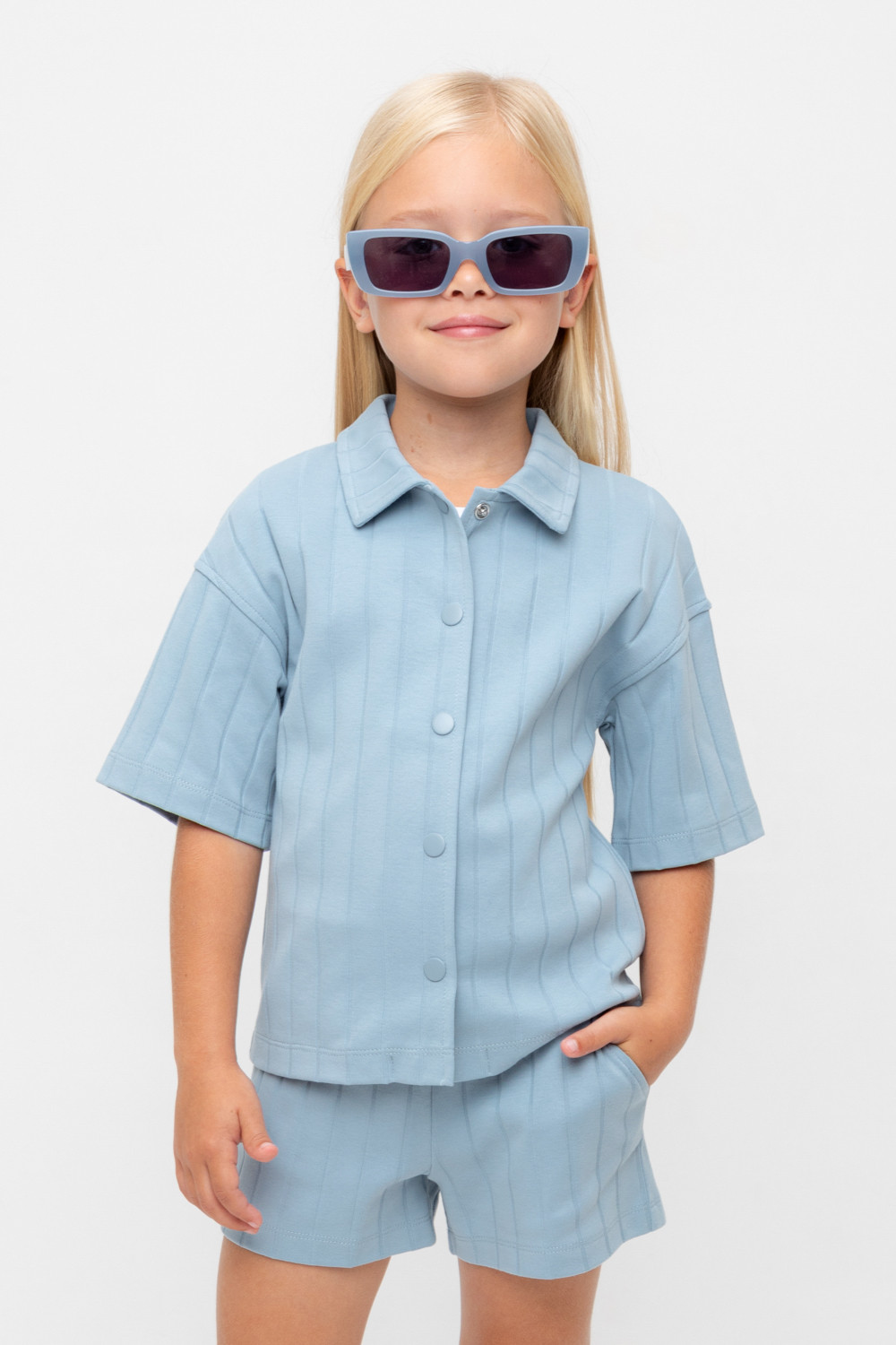 Рубашка для девочки, артикул: КР 302718, цвет: синий