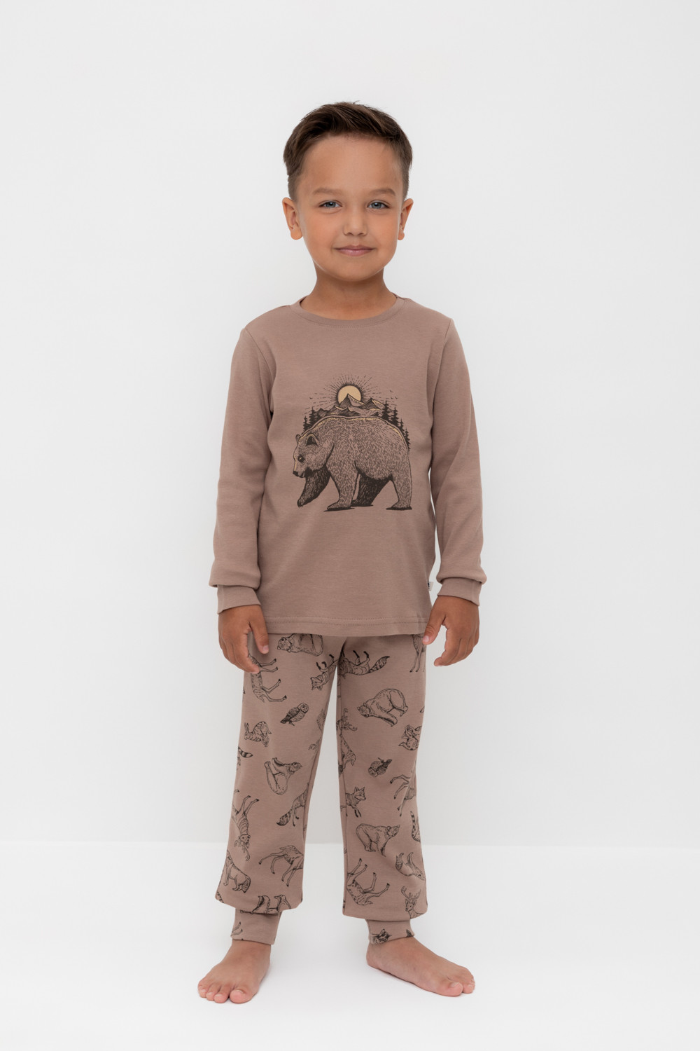 Пижама для мальчика, артикул: К 1541, цвет: коричневый