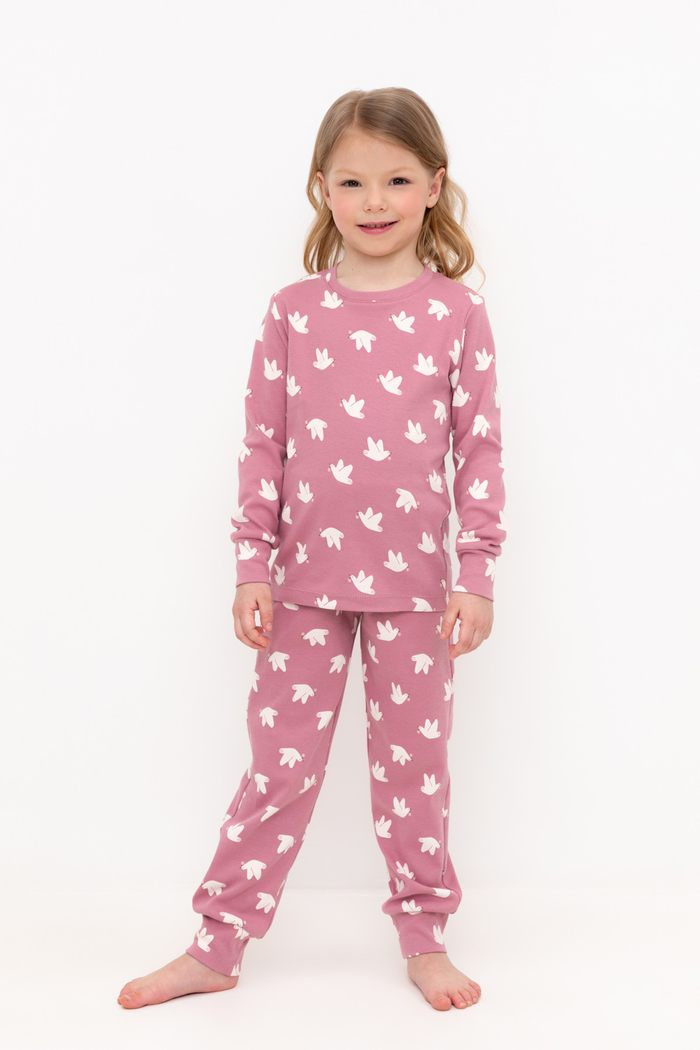 Пижама для девочки, артикул: К 1552, цвет: розовый