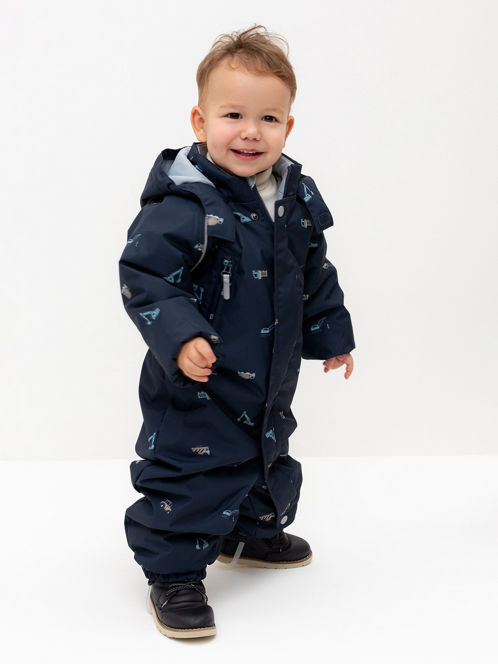 Комбинезоны утепленные для мальчика, артикул: ВК 60085/н/60 УЗГ, цвет: темно-синий