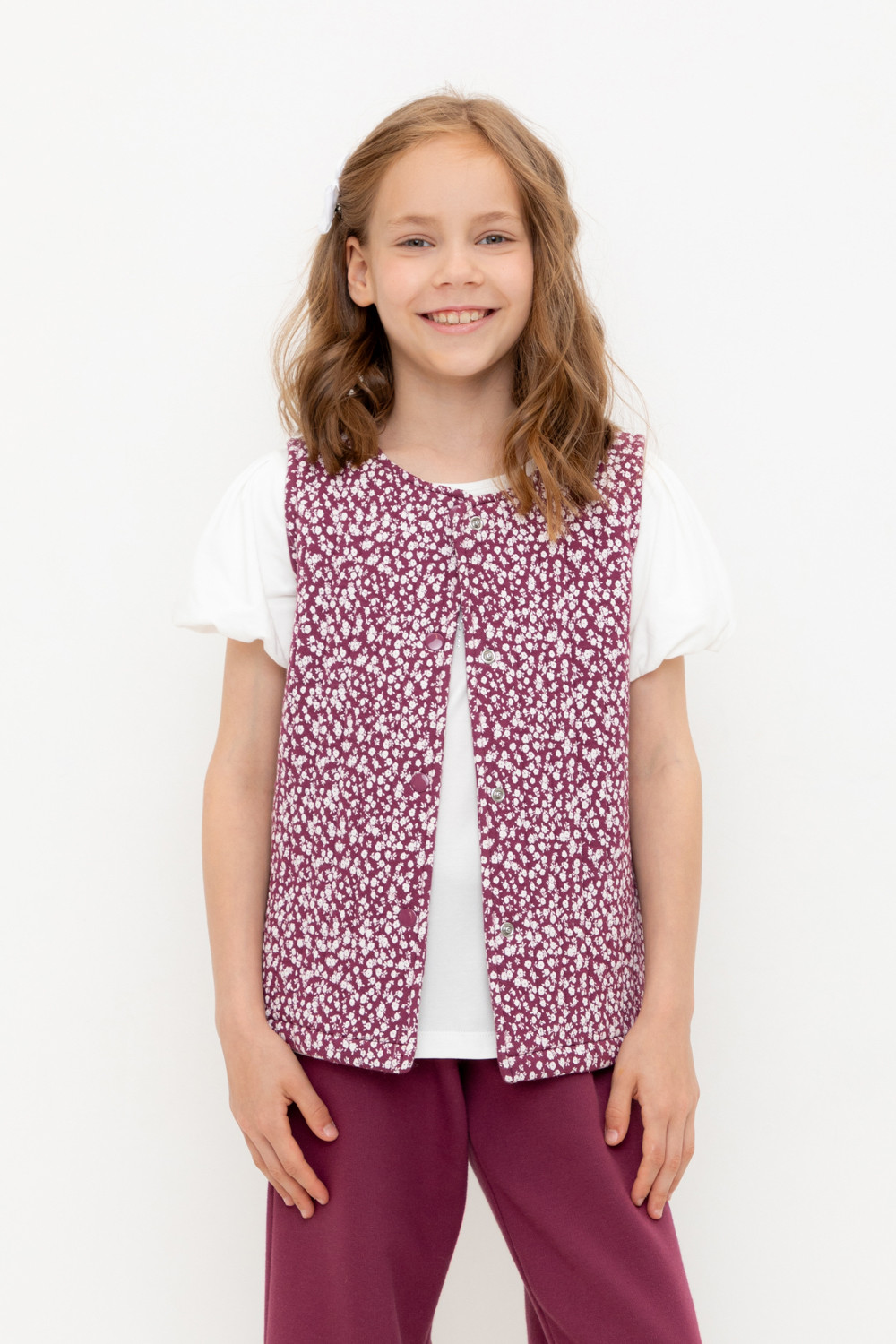 Жилеты для девочки, артикул: КР 302575, цвет: бордовый