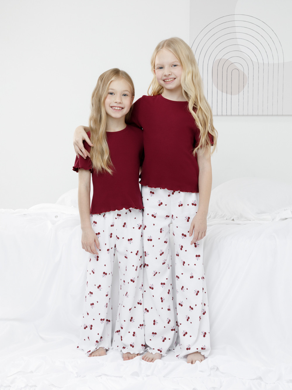 Пижама для девочки, артикул: МП 1669, цвет: бордовый