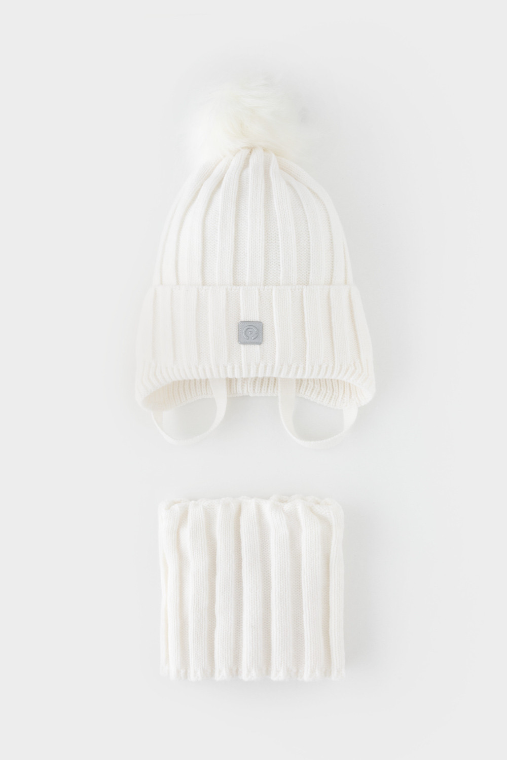 Комплект вязаный для девочки, артикул: КВ 22017/ш, цвет: белый