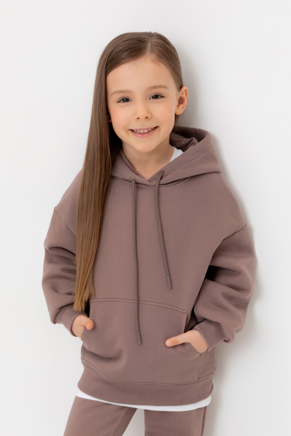 Толстовка для девочки, артикул: КР 302560, цвет: коричневый
