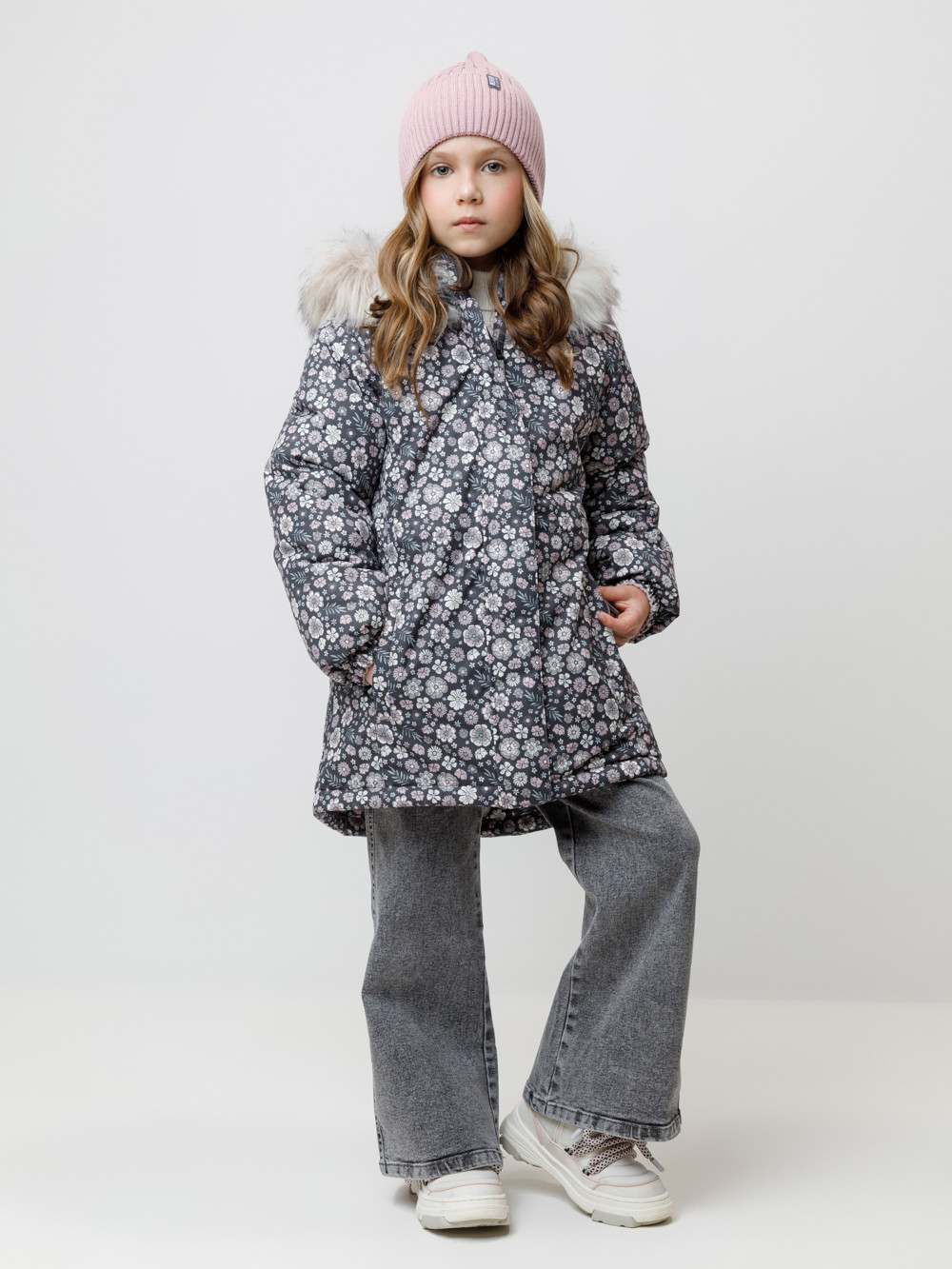 Куртка для девочки, артикул: ВК 38122/н/3 УЗГ, цвет: темно-серый