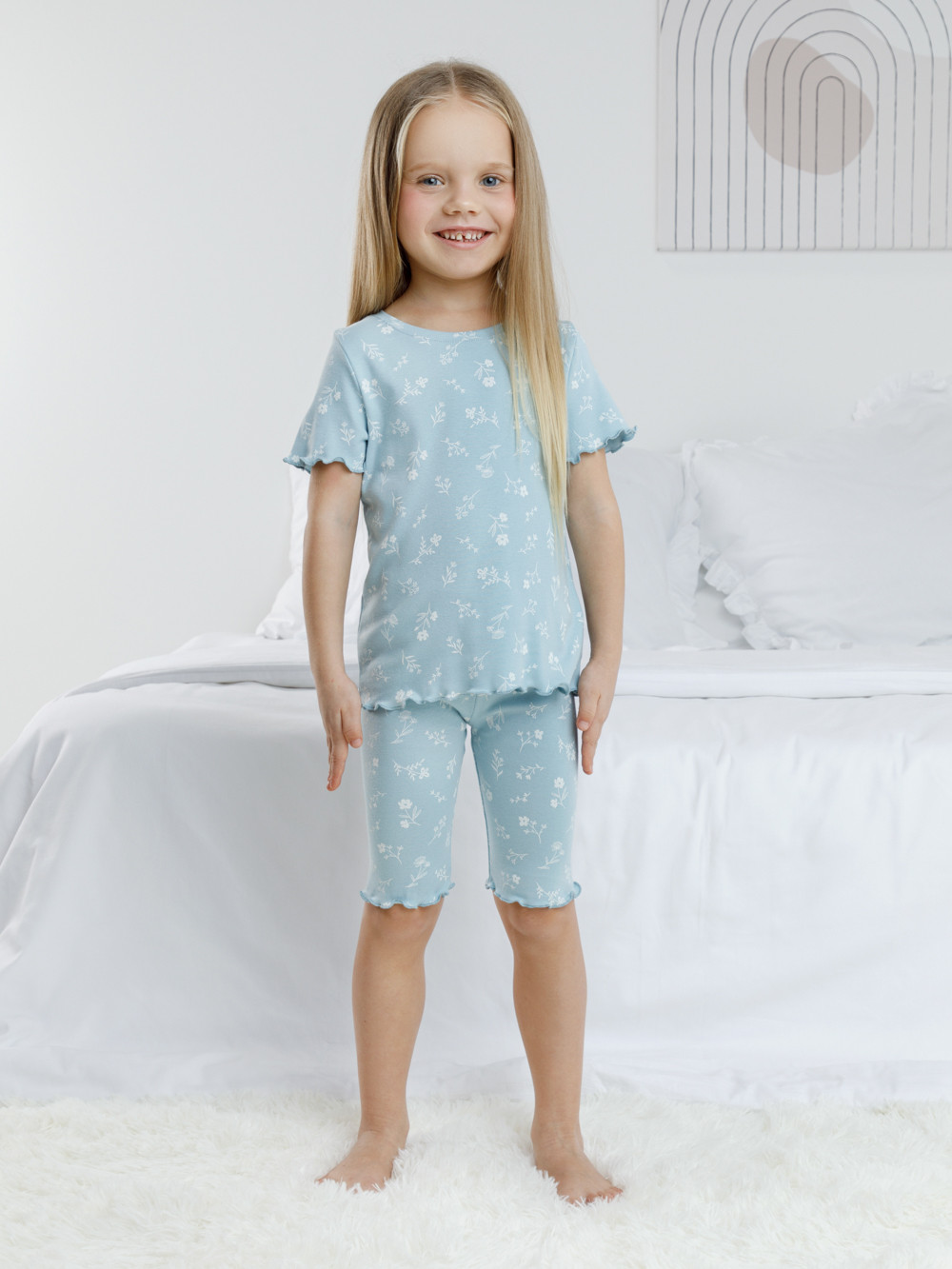 Пижама для девочки, артикул: К 1632, цвет: голубой