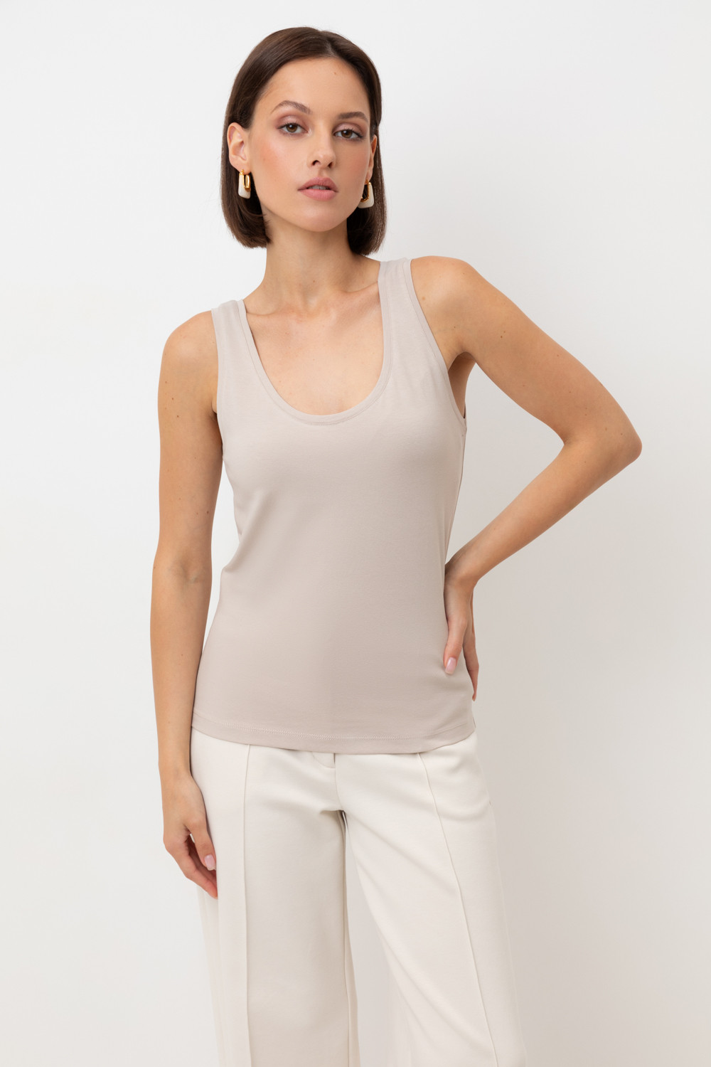 Майки женские для мам, артикул: ЕВТ 3299, цвет: светло-бежевый