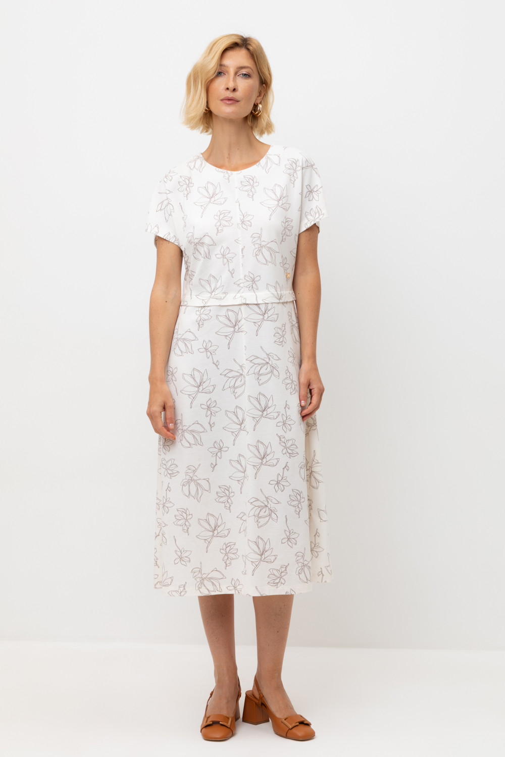 Платья женские для мам, артикул: ЕВТ 5079, цвет: бежевый