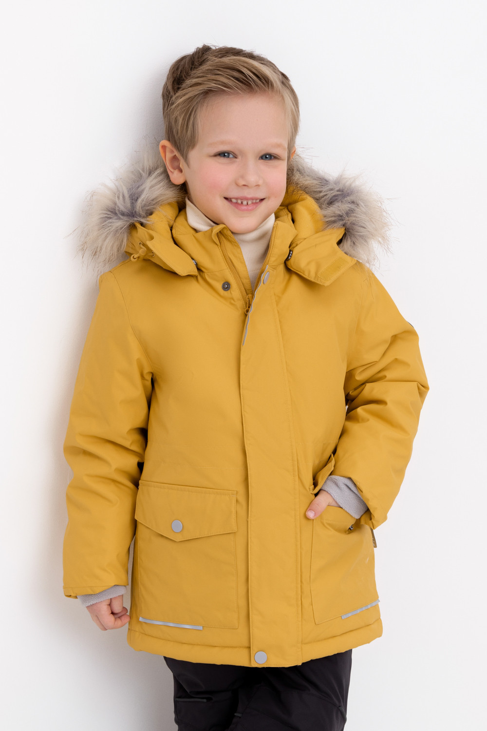 Куртки для мальчика, артикул: ВК 36103/2 ГР (122-158), цвет: горчица