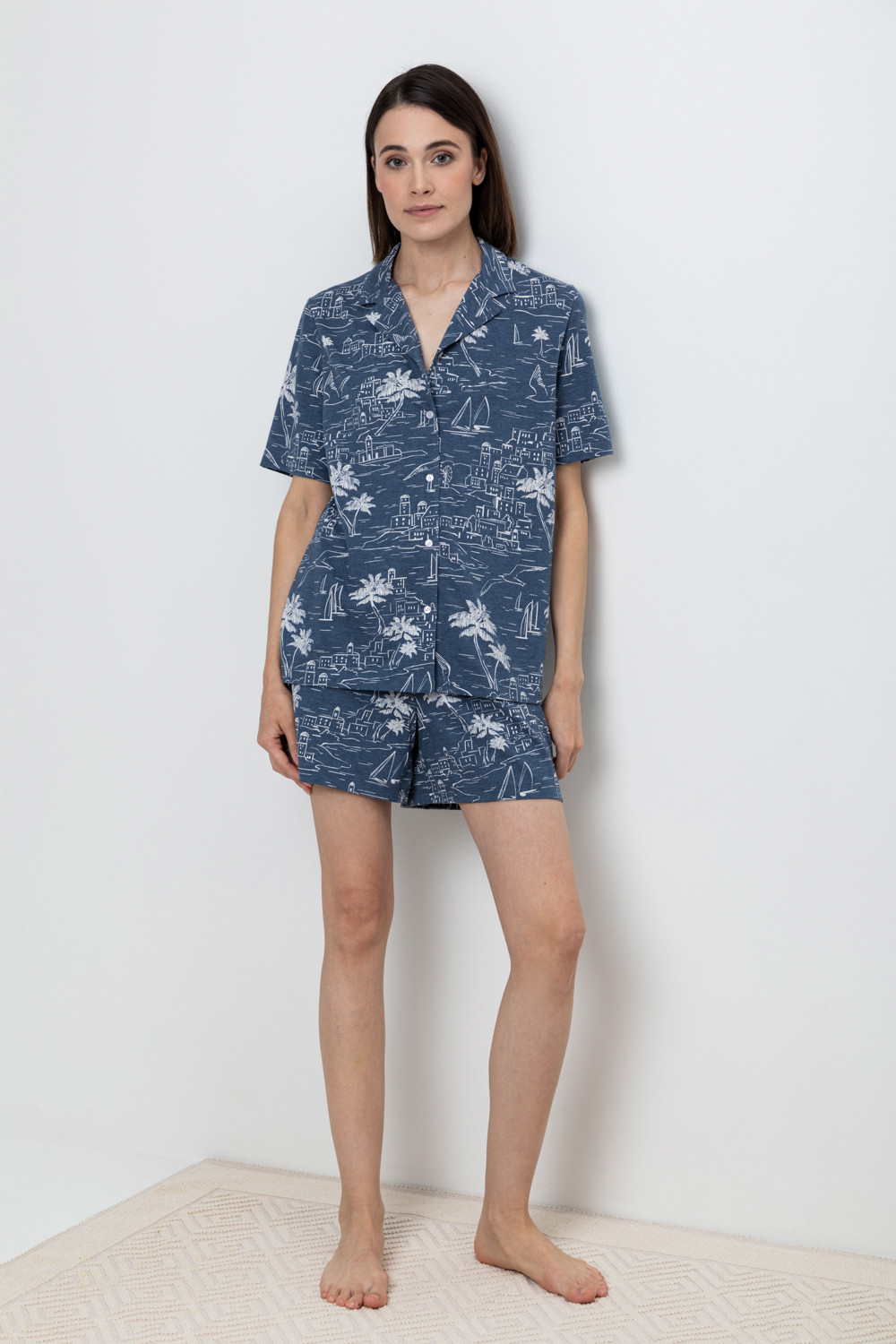 Шорты для дома для мам, артикул: Е 40044, цвет: синий