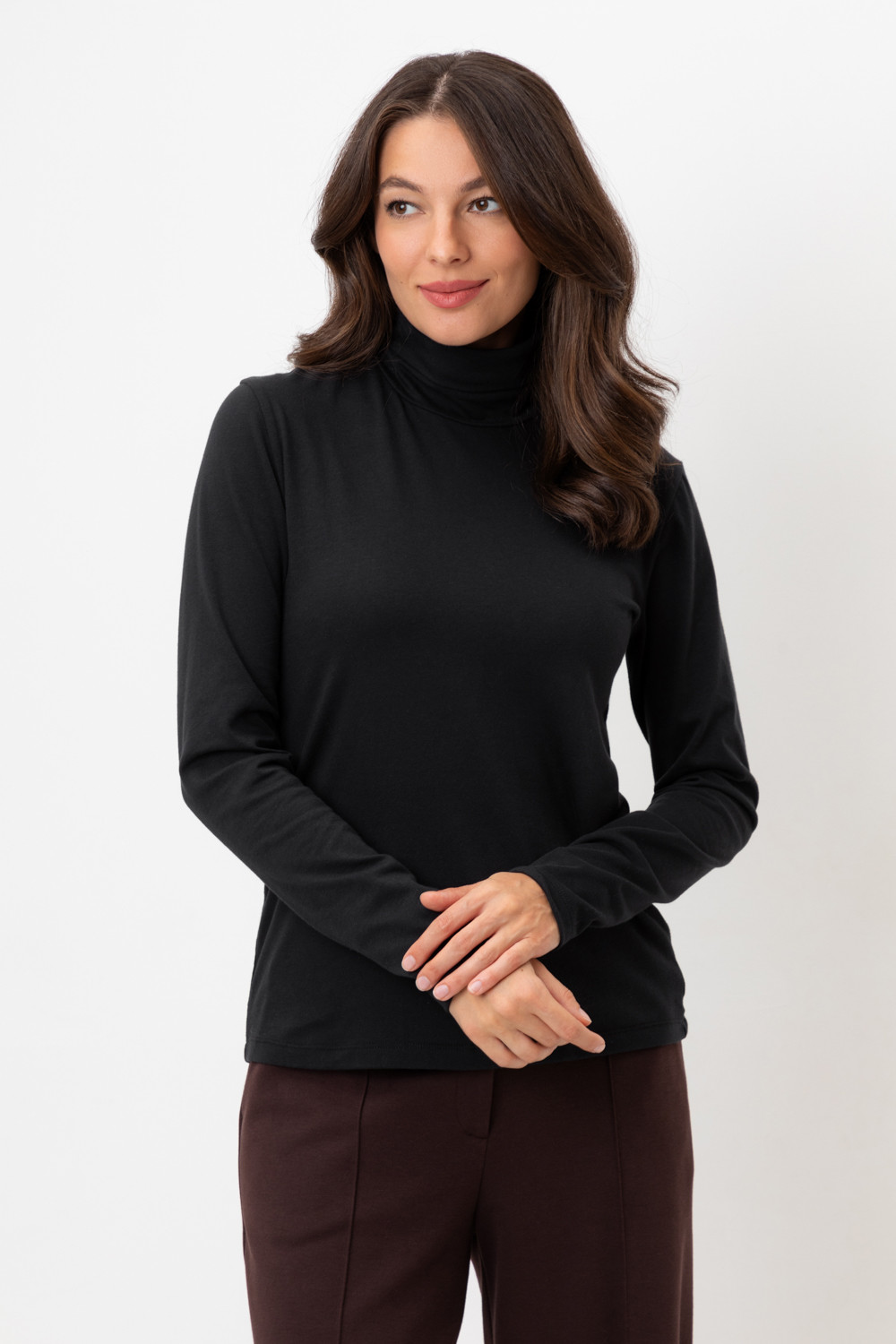 Водолазки женские для мам, артикул: ЕВТ 3026/24, цвет: черный