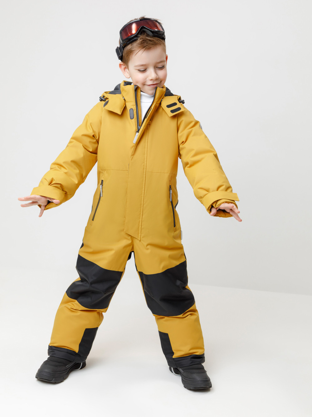 Комбинезоны утепленные для мальчика, артикул: ВК 60128/3 УЗГ, цвет: желтый