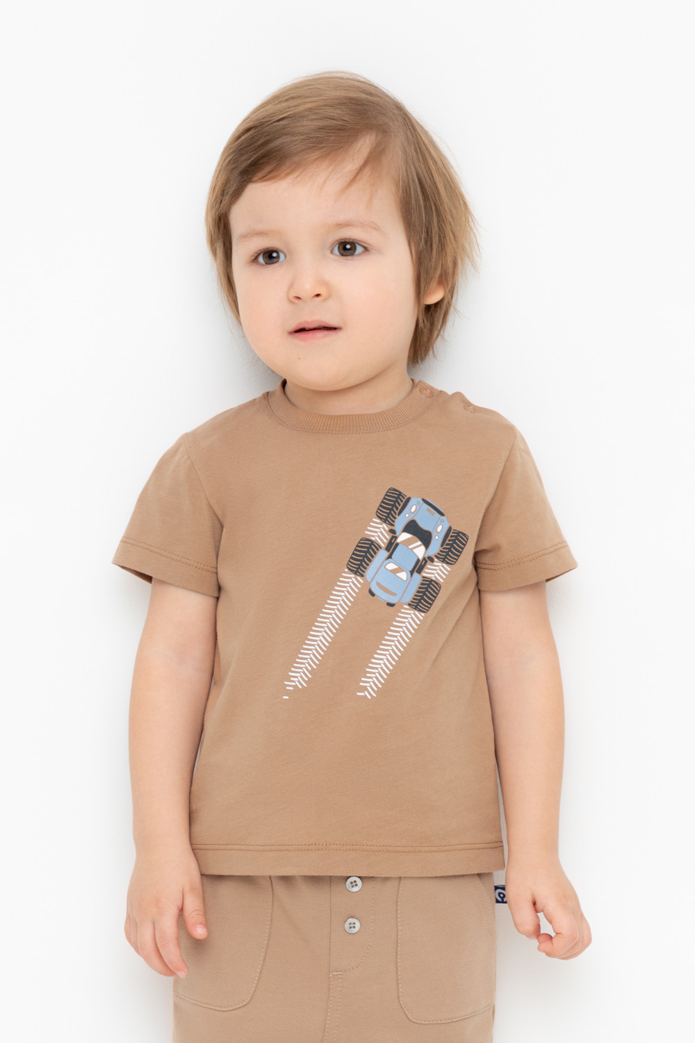 Футболка для мальчика, артикул: КР 302608, цвет: бежевый