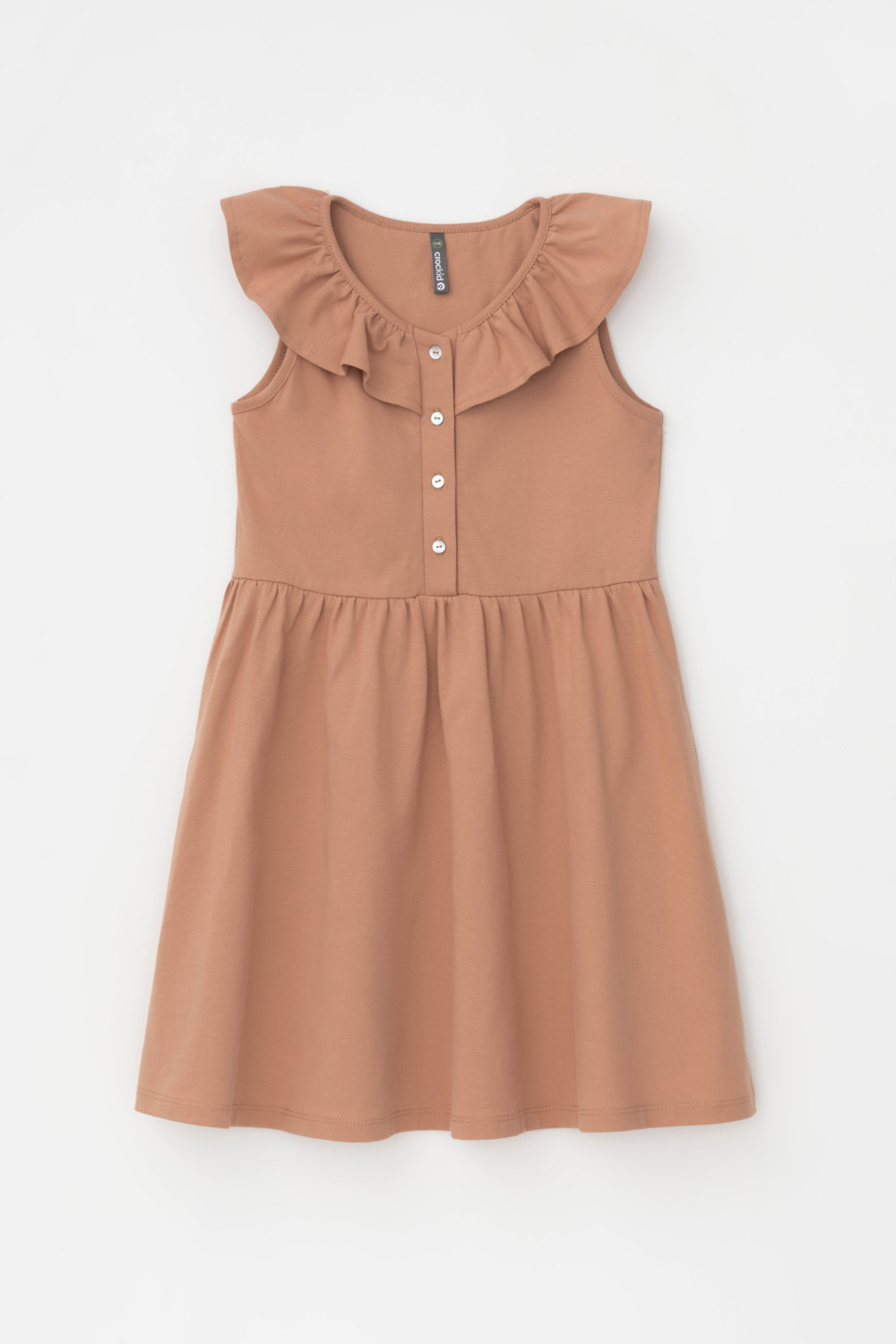 Платье для девочки, артикул: КР 5879, цвет: коричневый
