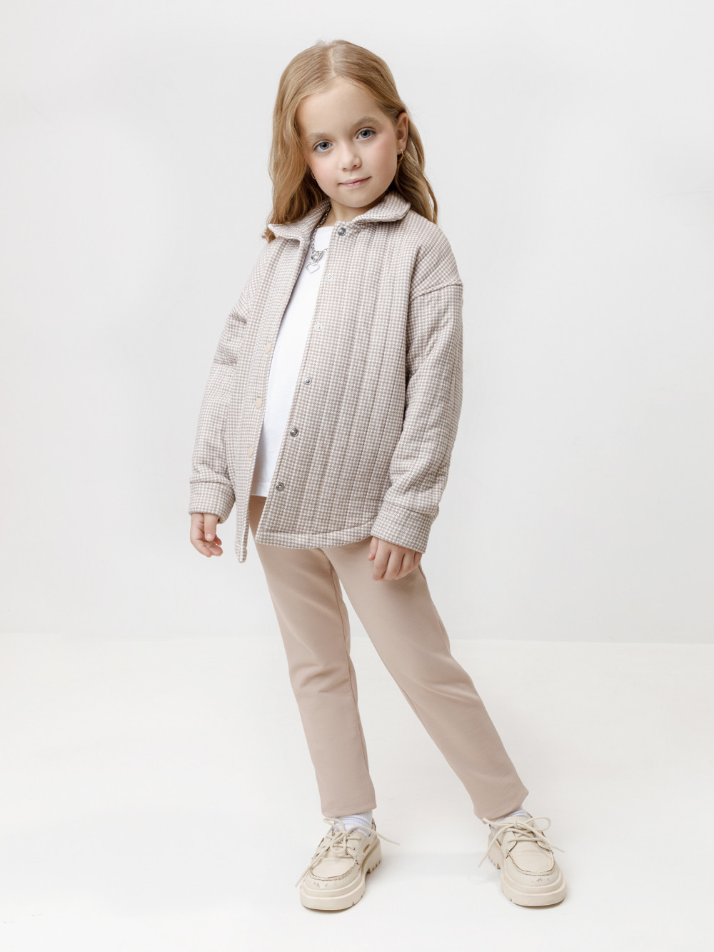 Брюки для девочки, артикул: КР 400864, цвет: бежевый