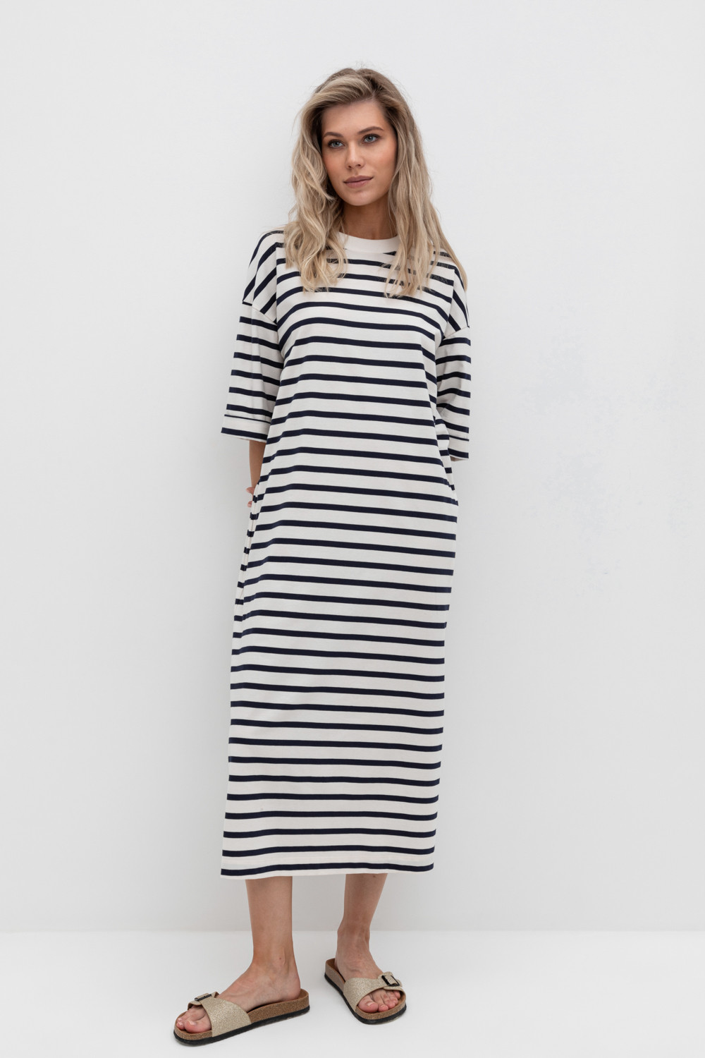 Платья женские для мам, артикул: ЕВТ 5040, цвет: светло-бежевый