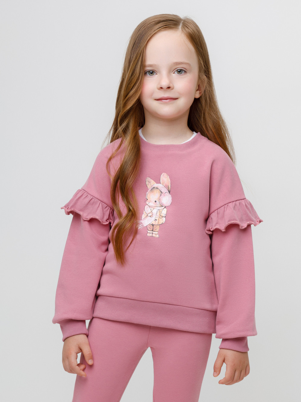Свитшоты для девочки, артикул: КР 302876, цвет: розовый