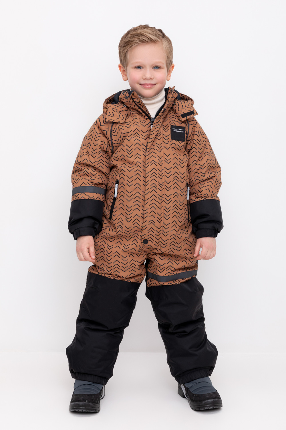 Комбинезоны утепленные для мальчика, артикул: ВК 60100/н/5 ГР, цвет: коричневый