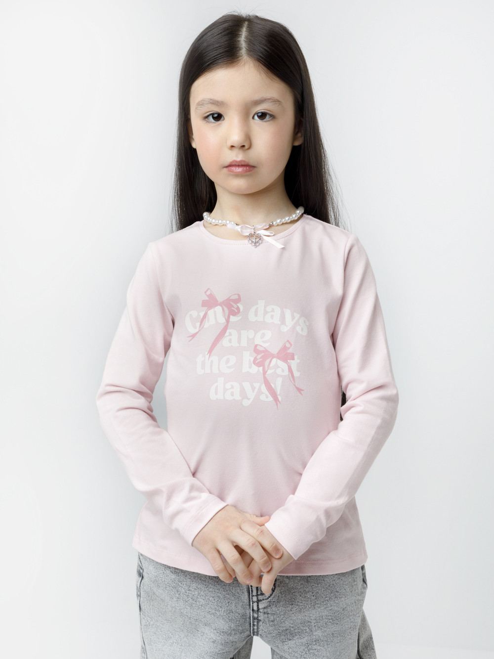 Лонгсливы для девочки, артикул: КР 302831, цвет: светло-розовый