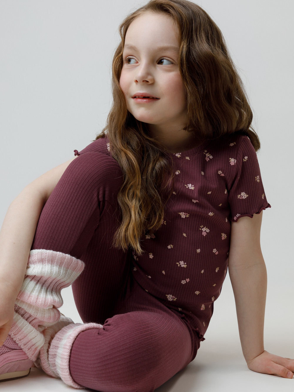 Лосины для девочки, артикул: КР 400873, цвет: бордовый