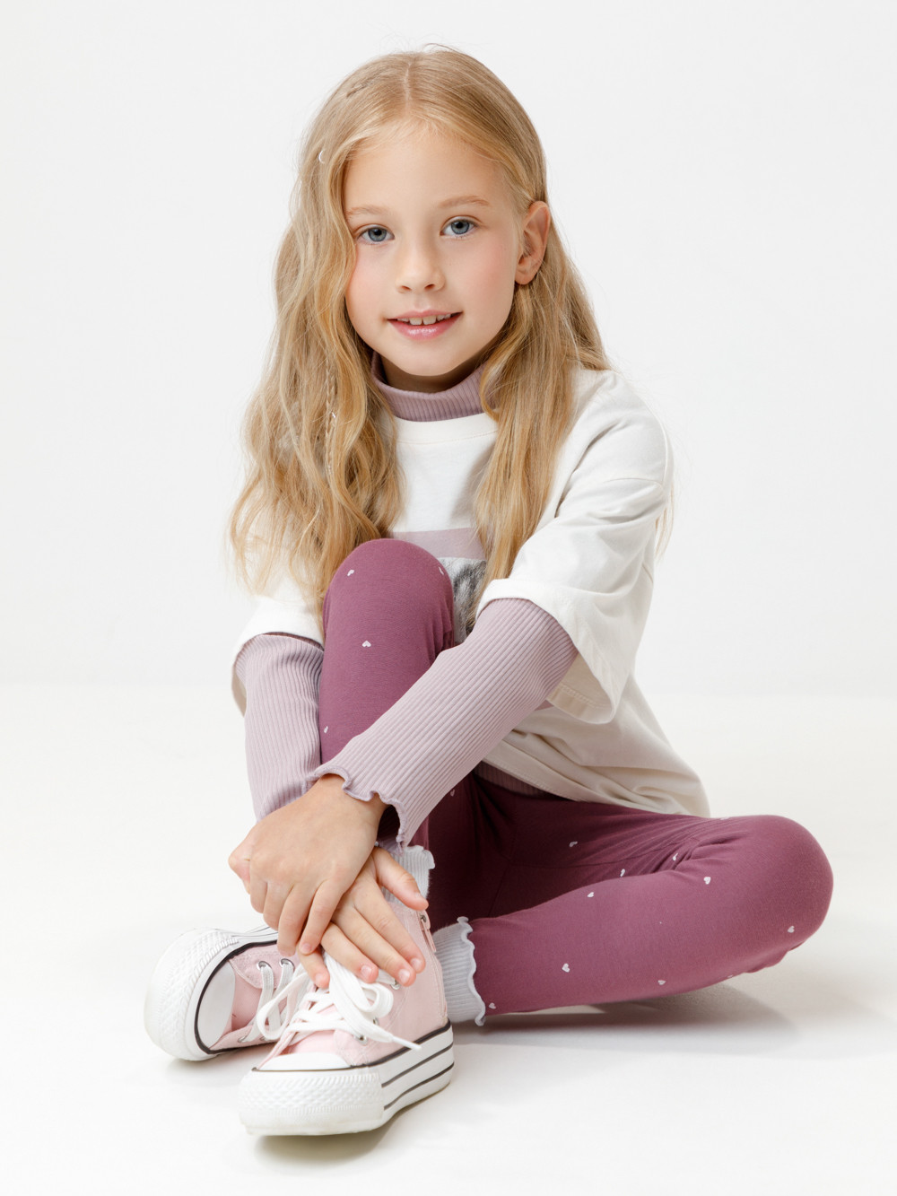 Лосины для девочки, артикул: КР 4074, цвет: бордовый
