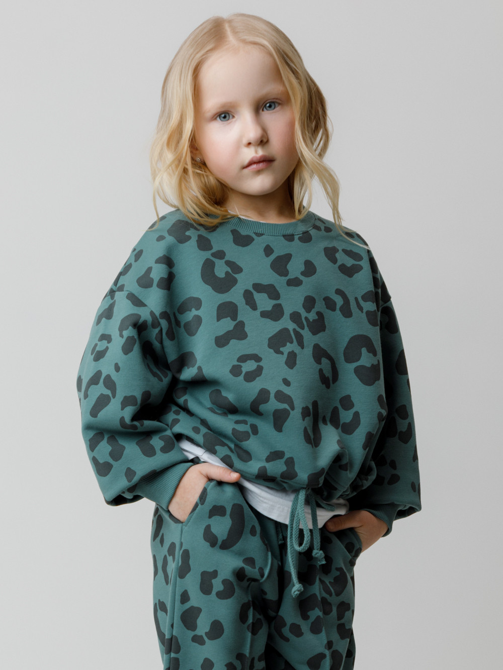 Свитшоты для девочки, артикул: КР 302905, цвет: зеленый