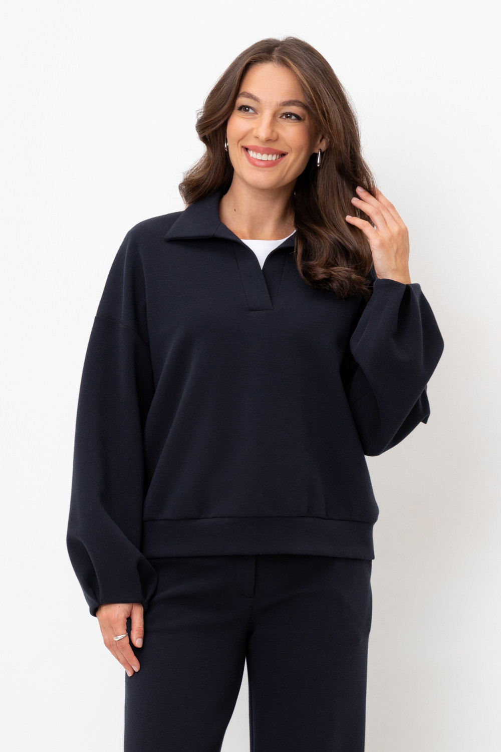 Джемперы женские для мам, артикул: ЕВТ 3259, цвет: синий