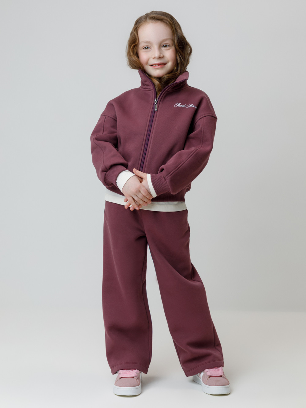 Брюки для девочки, артикул: КР 400875, цвет: бордовый