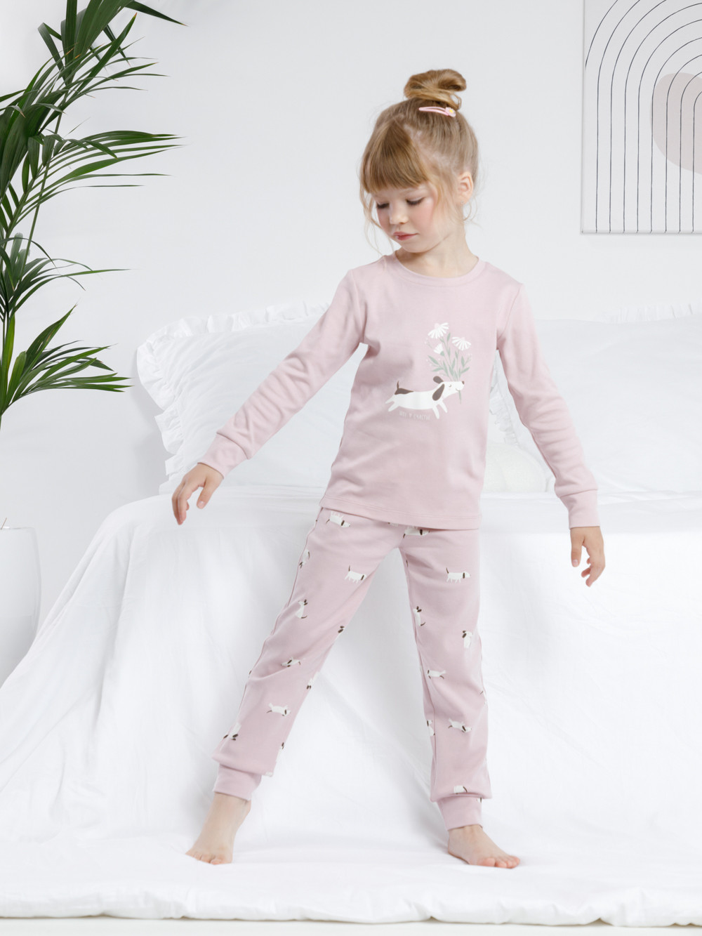 Пижама для девочки, артикул: К 1541, цвет: розовый
