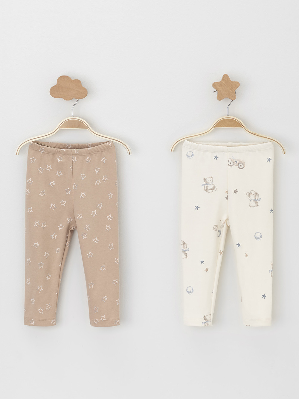 Брюки для новорожденных, артикул: К 400785-2уп, цвет: бежевый