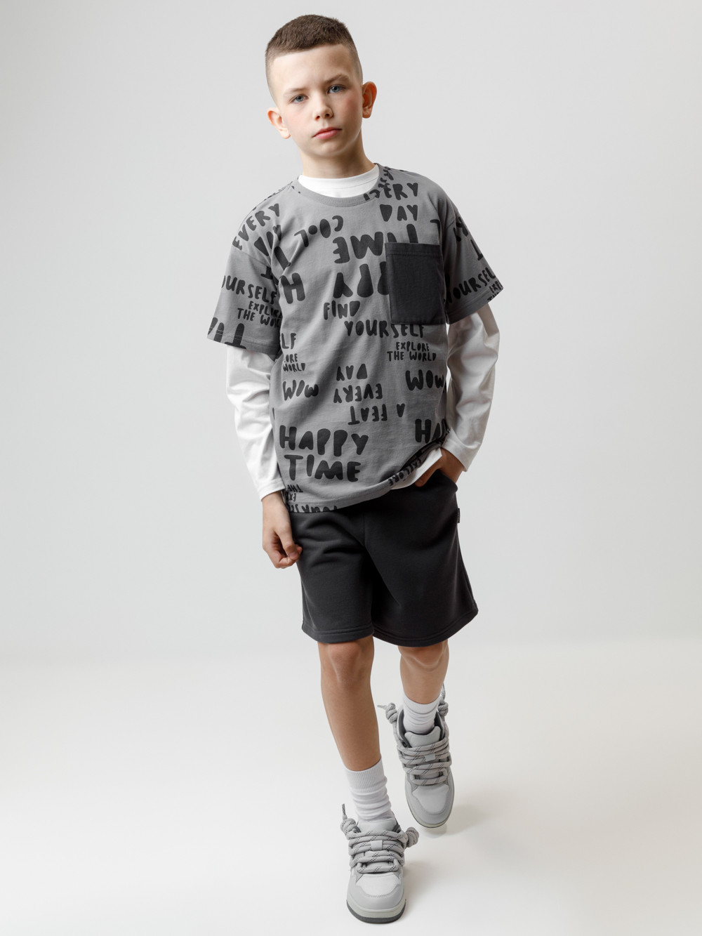 Шорты для мальчика, артикул: КР 400858, цвет: темно-серый