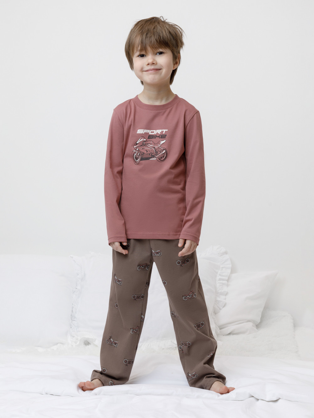 Пижама для мальчика, артикул: К 1600, цвет: коричневый