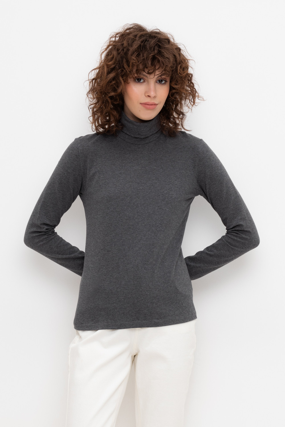 Водолазки женские для мам, артикул: ЕВТ 3026/24, цвет: темно-серый