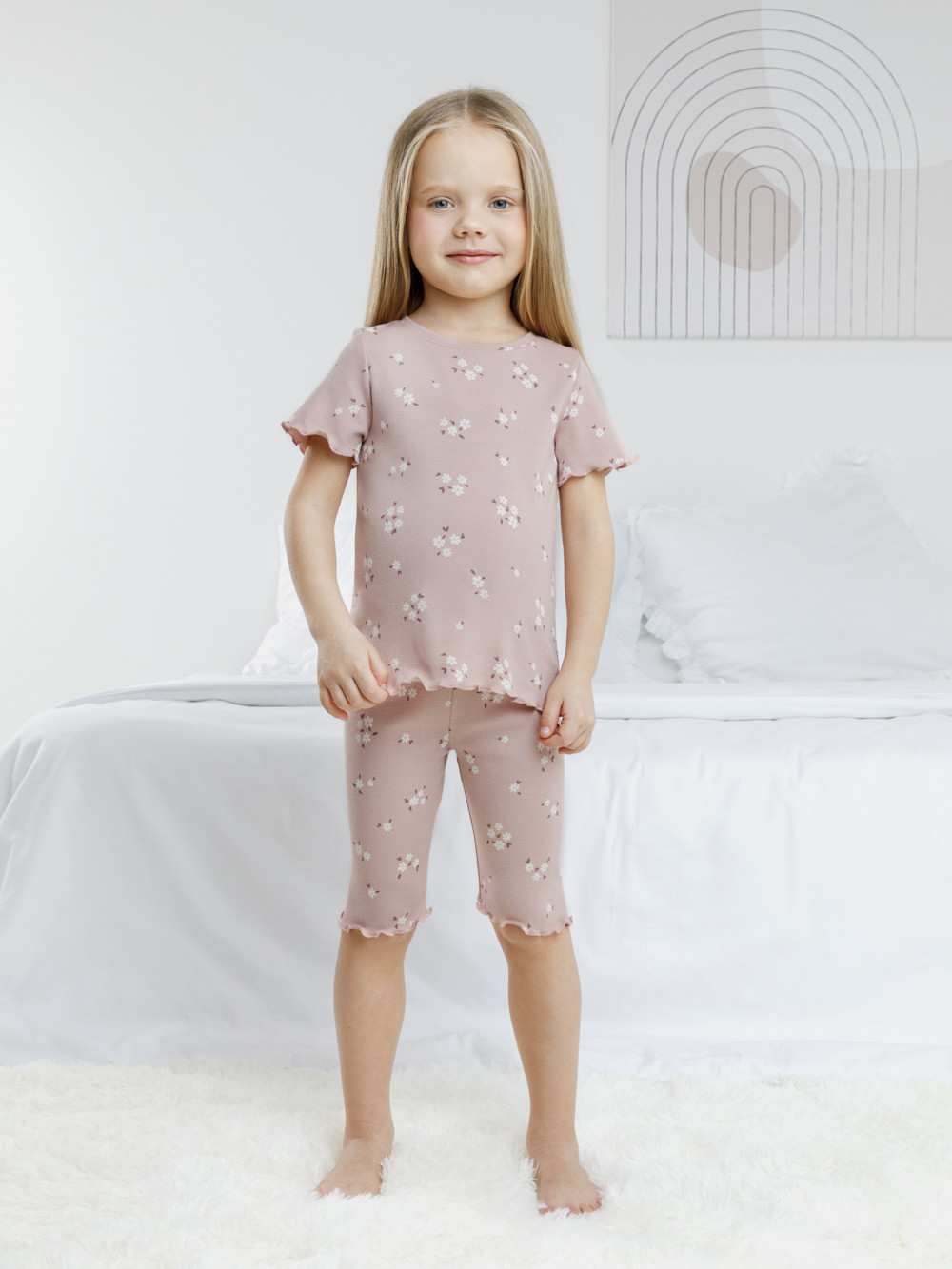 Пижама для девочки, артикул: К 1632, цвет: коричневый