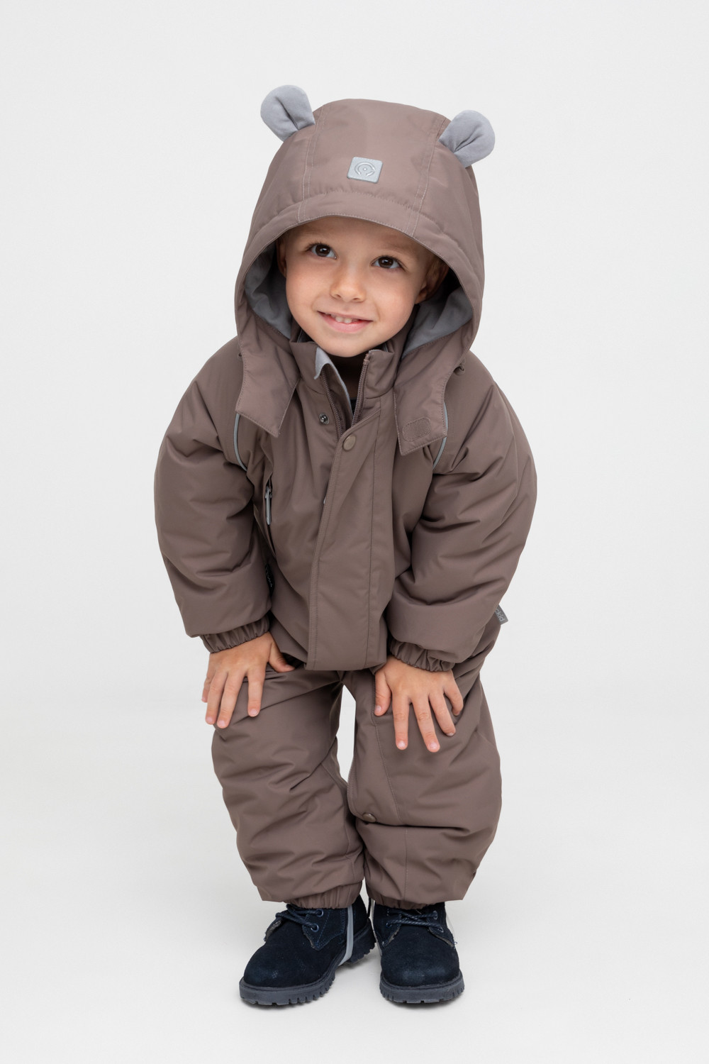 Комбинезоны утепленные для мальчика, артикул: ВК 60118/6 ГР, цвет: кофейный
