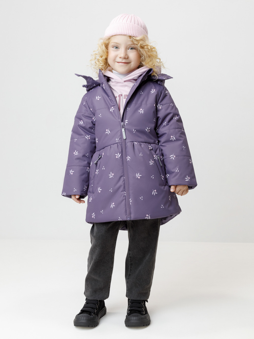 Куртка для девочки, артикул: ВК 38119/н/1 ГР, цвет: фиолетовый